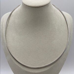 Paolo Romeo Sterling Silver Snake Chain Necklace 18”L